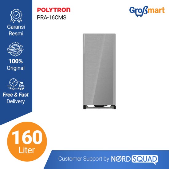 Kulkas 1 Pintu Polytron 160 liter PRA-16CMS / PRA 16CMS / PRA16CMS