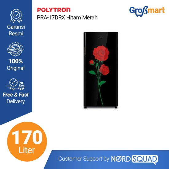 Polytron Kulkas 1 Pintu PRA-17DRX Hitam Merah