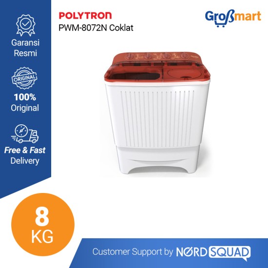 MESIN CUCI 2 TABUNG POLYTRON 8 KG TWIN TUB PWM 8072 / PWM-8072 N/B MESIN CUCI 2 TABUNG POLYTRON 8 KG TWIN TUB PWM 8072 / PWM-8072 N/B