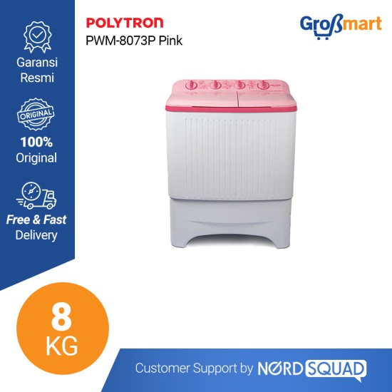 Mesin Cuci 2 Tabung Polytron 8 Kg Twin Tub PWM-8073B/P