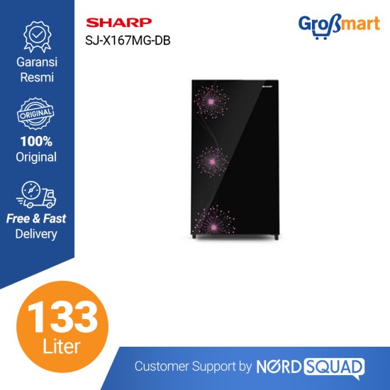 Kulkas 1 Pintu Sharp 133 Liter SJ-X167MG-DB/DP