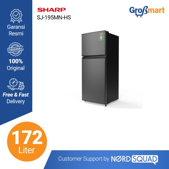 Kulkas 2 Pintu Sharp 172 Liter SJ-195MN-HS / SJ 195MN HS / SJ195MNHS