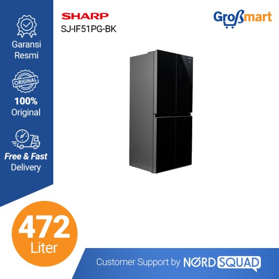 Kulkas Side By Side Sharp 472 Liter Inverter Plasmacluster SJ-IF51PG-BK Kulkas Side By Side Sharp 472 Liter Inverter Plasmacluster SJ-IF51PG-BK