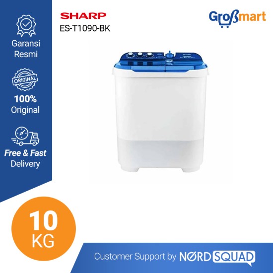 Mesin Cuci 2 Tabung Sharp 10 Kg Twin Tub ES-T1090 / ES T1090 / EST1090 PK/VK