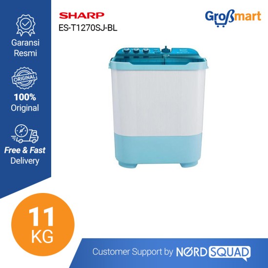 Mesin Cuci 2 Tabung Sharp 11 Kg Twin Tub ES-T1270SJ Mesin Cuci 2 Tabung Sharp 11 Kg Twin Tub ES-T1270SJ