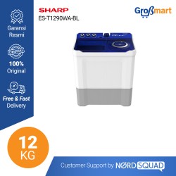 Mesin Cuci 2 Tabung Sharp 12 Kg Twin Tub ES-T1290WA / ES T1290WA / EST1290WA BL/PK