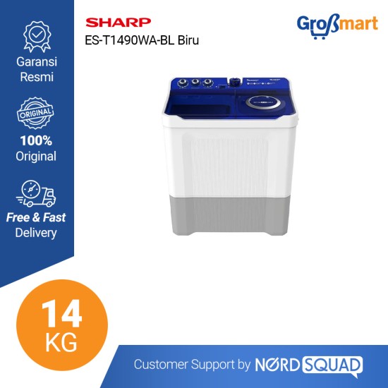 Mesin Cuci 2 Tabung Sharp 14 Kg Twin Tub ES-T1490 Mesin Cuci 2 Tabung Sharp 14 Kg Twin Tub ES-T1490