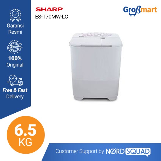 Mesin Cusi 6,5kg SHARP Twin Tub ES T70MW / ES-T70MW / EST70MW Mesin Cusi 6,5kg SHARP Twin Tub ES T70MW / ES-T70MW / EST70MW