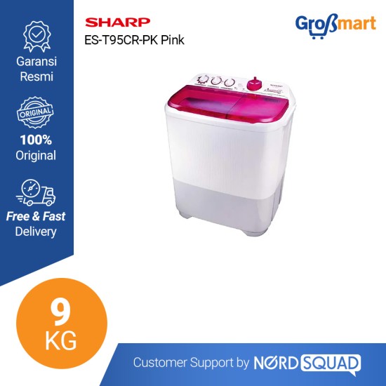 Mesin Cuci 2 Tabung Sharp 9 Kg Twin Tub ES-T95CR / EST95CR / ES T95CR Mesin Cuci 2 Tabung Sharp 9 Kg Twin Tub ES-T95CR / EST95CR / ES T95CR