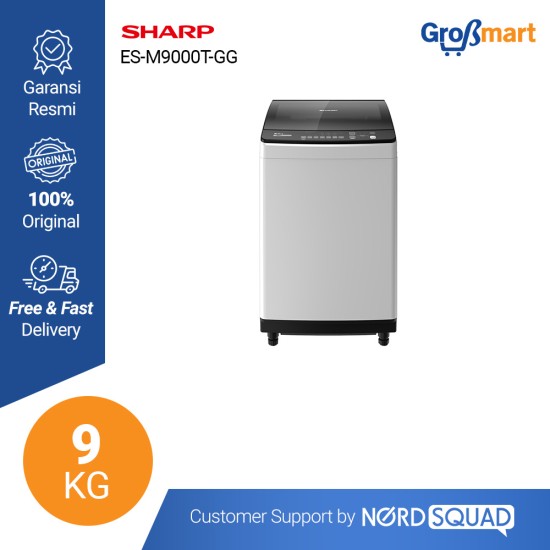 Mesin cuci Sharp ES M9000T GG / ES-M9000T-GG 1 tabung 9 kg Mesin cuci Sharp ES M9000T GG / ES-M9000T-GG 1 tabung 9 kg