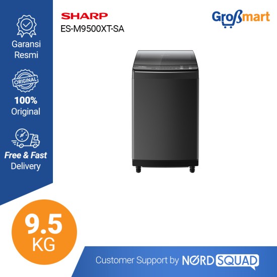 MESIN CUCI 1 TABUNG SHARP 9.5 KG ES M9500XT SA / ES-M9500XT-SA MESIN CUCI 1 TABUNG SHARP 9.5 KG ES M9500XT SA / ES-M9500XT-SA