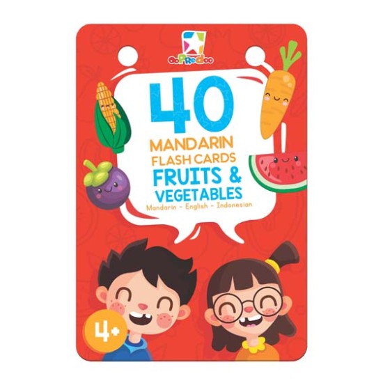 Opredo 40 Mandarin Flash Cards: Fruits & Vegetables