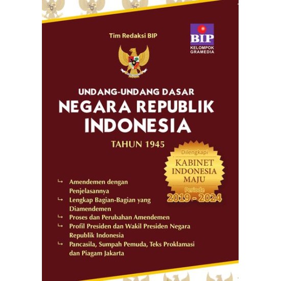 Undang Undang Dasar Negara Ri Tahun 1945 Dengan Kabinet Indonesia Maju 2019-2024