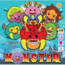 Mewarnai, Menggunting, & Membuat Topeng Monster Mewarnai, Menggunting, & Membuat Topeng Monster