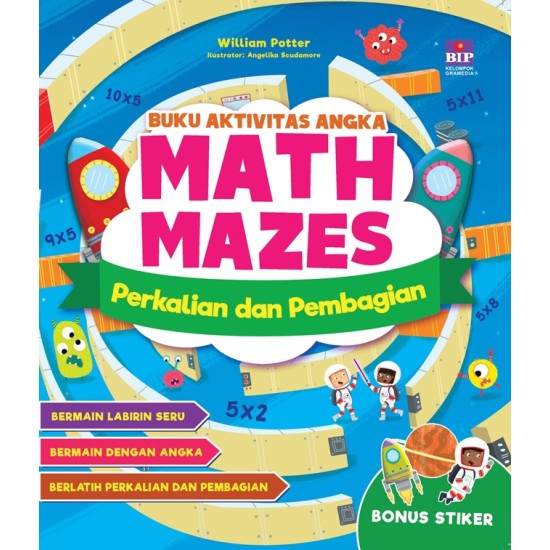 Buku Aktivitas Angka Math Maze Perkalian dan Pembagian