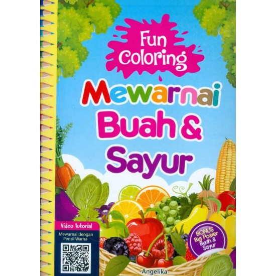 Fun Coloring: Mewarnai Buah & Sayur + Poster