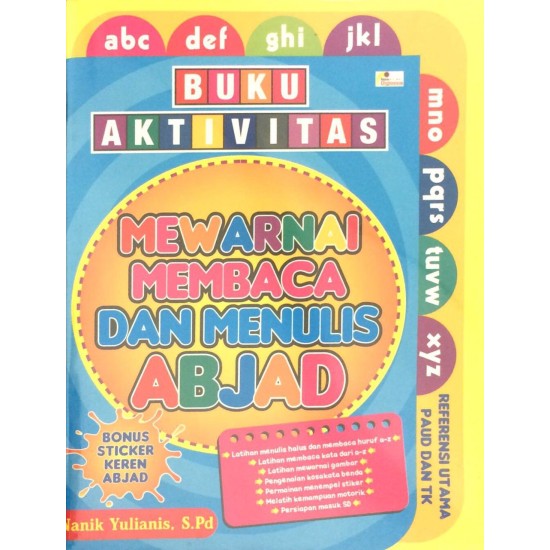 Buku Aktivitas Mewarnai Membaca Dan Menulis Abjad(Bonus Sticker)