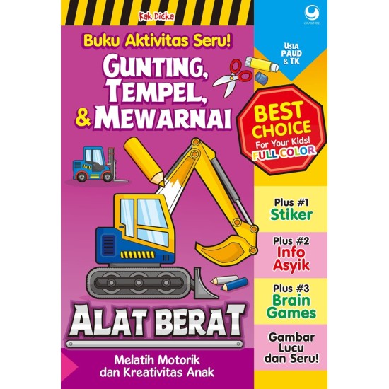 Seri Gunting , Tempel, & Mewarnai Alat Berat