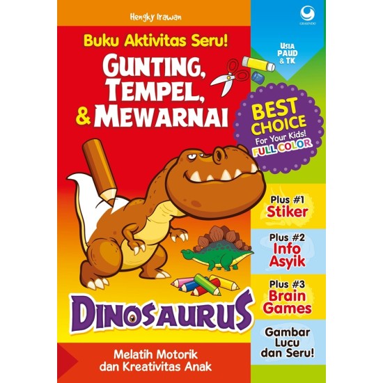 Seri Gunting, Tempel,  & Mewarnai :  Dinosaurus