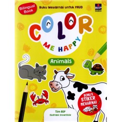 Buku Color Me Happy:  Animals Cover 2022 (BONUS STIKER MEWARNAI BIP) Buku Color Me Happy:  Animals Cover 2022 (BONUS STIKER MEWARNAI BIP)