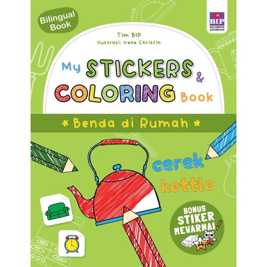 Buku My Stickers & Coloring Book 04: Benda di Rumah