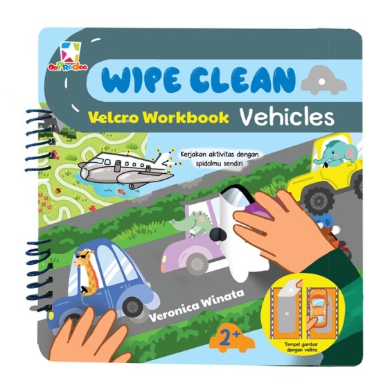 Opredo Wipe Clean Velcro Workbook - Vehicles