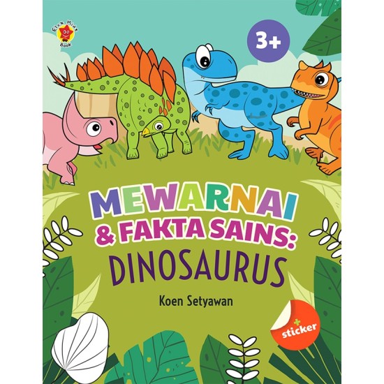 Mewarnai & Fakta Sains: Dinosaurus + Stiker