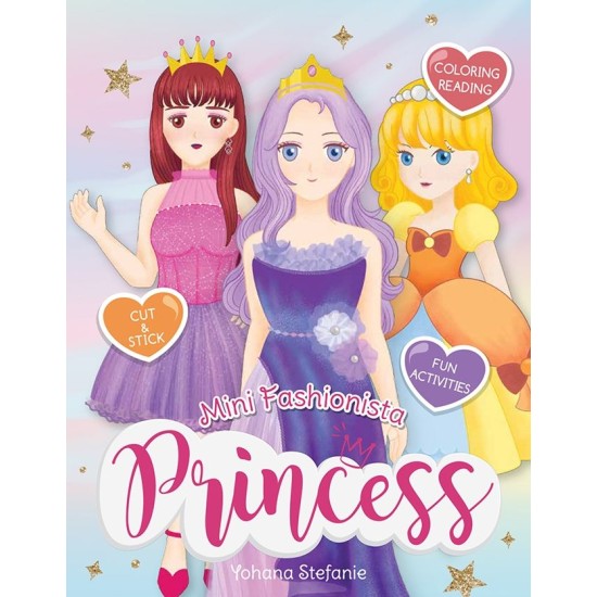 Mini Fashionista Princess Warnai, Rancang, Gunting, dan Tempel