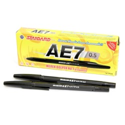 Pulpen Standard AE7 Alfa Tip 0.5 Black (Pack) Pulpen Standard AE7 Alfa Tip 0.5 Black (Pack)
