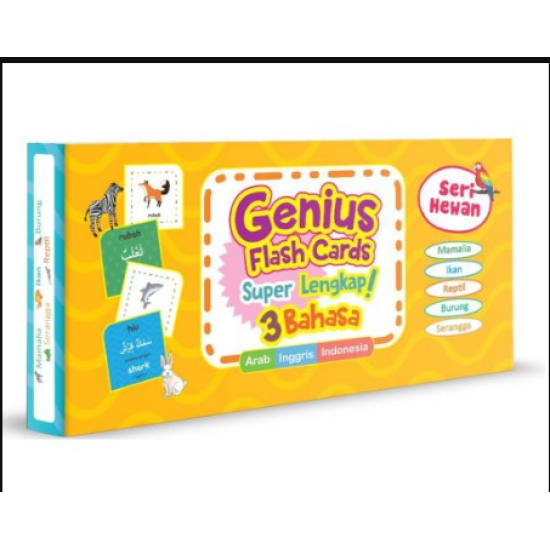 GENIUS FLASH CARDS SUPER LENGKAP! 3 BAHASA: SERI HEWAN