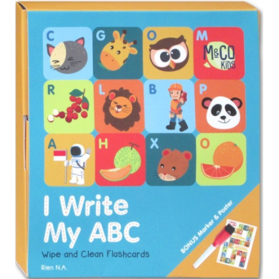 SAYA MENULIS ABC SAYA (KARTU FLASH YANG DAPAT DIHAPUS & DIBERSIHKAN)