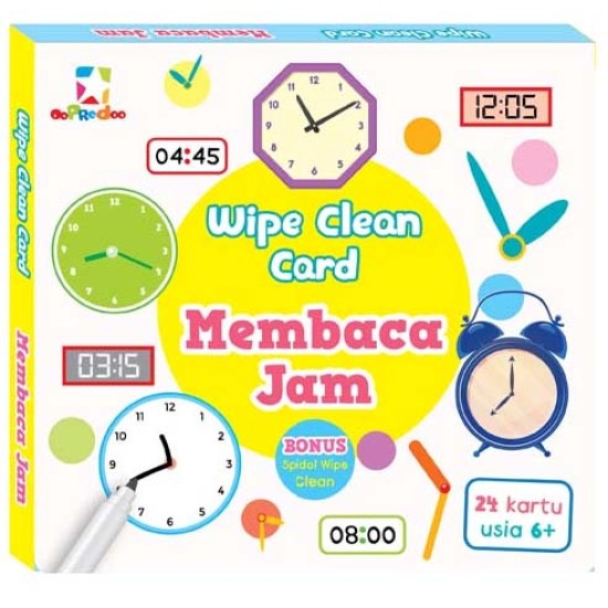 Opredo Wipe Clean Card - Membaca Jam