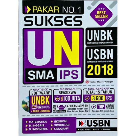 Pakar No. 1 Sukses Un Sma Ips 2018 (GRATIS CD Software UN Berbasis Komputer + Audio Listening)