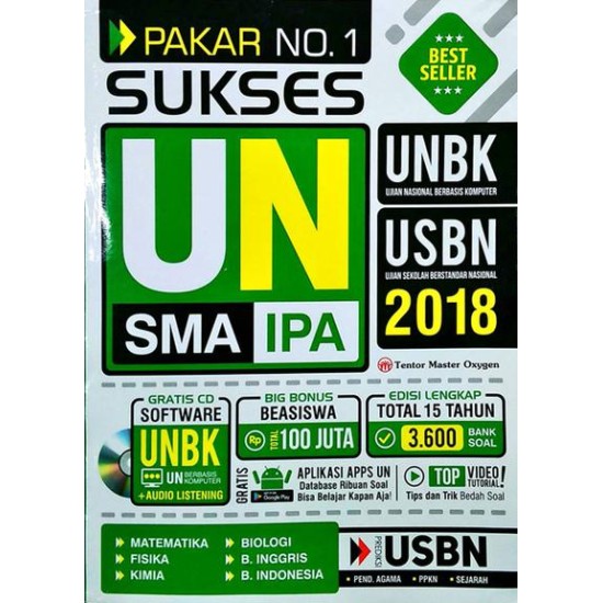 Pakar No. 1 Sukses UN SMA IPA 2018 (GRATIS CD Software UN Berbasis Komputer + Audio Listening)