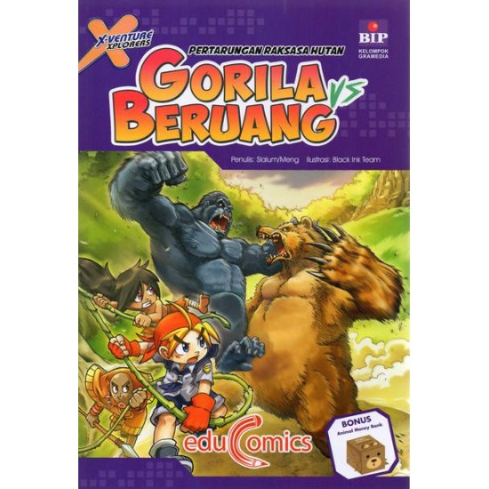 Educomics X-Venture Xplorers : Pertarungan Raksasa Hutan Gorila Vs Beruang