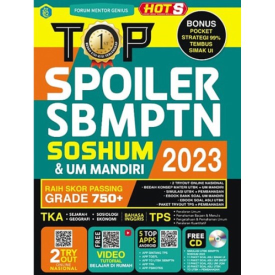 TOP SPOILER SBMPTN & UM MANDIRI SOSHUM 2023 + CD ( BONUS POCKET BOOK)