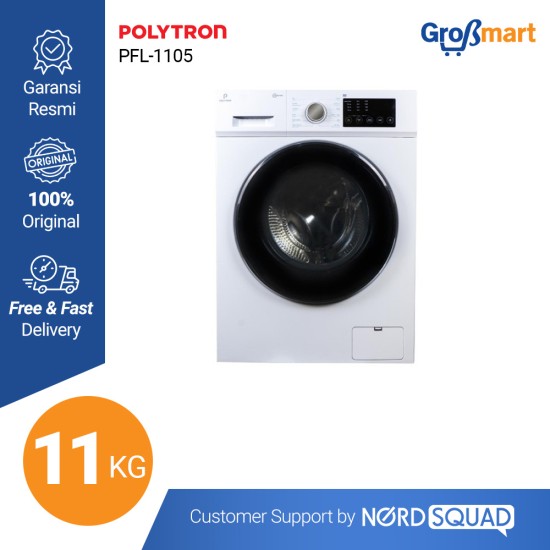 Mesin Cuci 1 Tabung Polytron 11 Kg Front Loading PFL-1105 Mesin Cuci 1 Tabung Polytron 11 Kg Front Loading PFL-1105