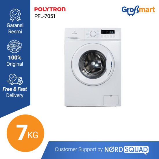 Mesin Cuci 1 Tabung Polytron 7 Kg Front Loading PFL-7051 Mesin Cuci 1 Tabung Polytron 7 Kg Front Loading PFL-7051