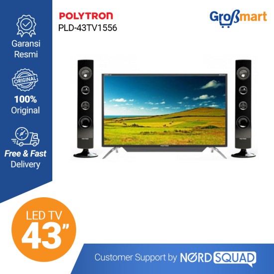 LED TV 43 Inch Polytron Full HD Cinemax Tower Speaker PLD-43TV1556 LED TV 43 Inch Polytron Full HD Cinemax Tower Speaker PLD-43TV1556