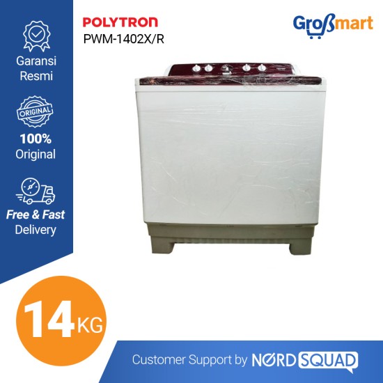 Mesin Cuci 2 Tabung Polytron 14 Kg Twin Tub PWM-1402X/R Mesin Cuci 2 Tabung Polytron 14 Kg Twin Tub PWM-1402X/R