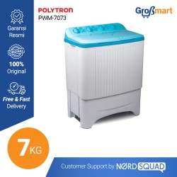MESIN CUCI 2 TABUNG POLYTRON 7 KG TWIN TUB PWM-7073 MESIN CUCI 2 TABUNG POLYTRON 7 KG TWIN TUB PWM-7073
