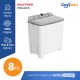 Mesin Cuci 2 Tabung Polytron 8 Kg Twin Tub PWM-8076 / PWM 8076 / PWM8076 Mesin Cuci 2 Tabung Polytron 8 Kg Twin Tub PWM-8076 / PWM 8076 / PWM8076