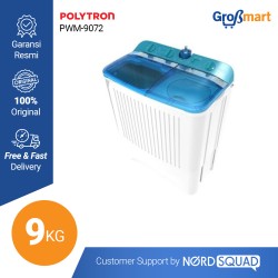 MESIN CUCI 2 TABUNG POLYTRON 9 KG TWIN TUB PWM-9072 MESIN CUCI 2 TABUNG POLYTRON 9 KG TWIN TUB PWM-9072