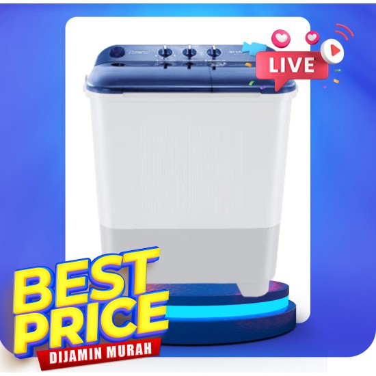 Mesin Cuci 2 Tabung Sharp 7 Kg Twin Tub ES-T75NT-PK/BL Mesin Cuci 2 Tabung Sharp 7 Kg Twin Tub ES-T75NT-PK/BL