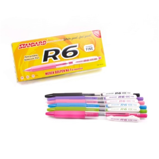 Pulpen Standard R6 Black (Pack)