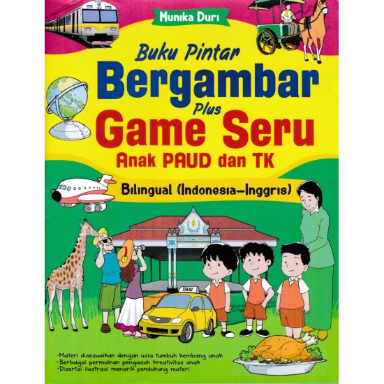 Buku Pintar Bergambar Plus Game Seru Anak Paud Dan TK Bilingual 