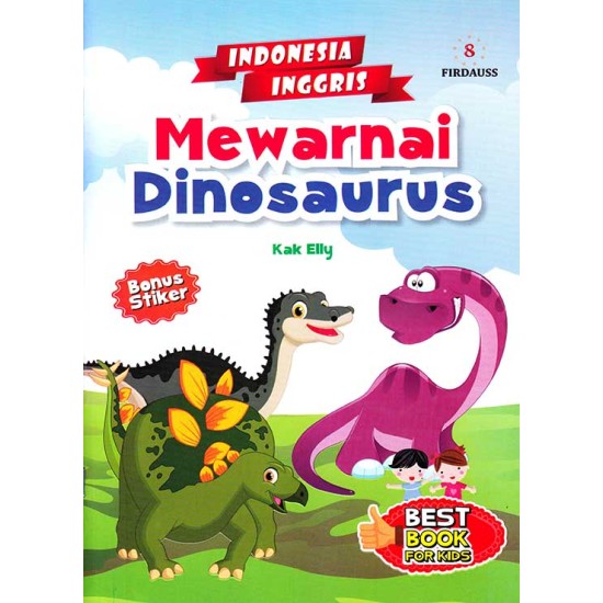Mewarnai Dinosaurus Bonus Stiker (indonesia-inggris)