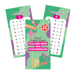 Mainan Edukatif: Penjumlahan Dan Pengurangan 2 In 1 Flash Card Ring